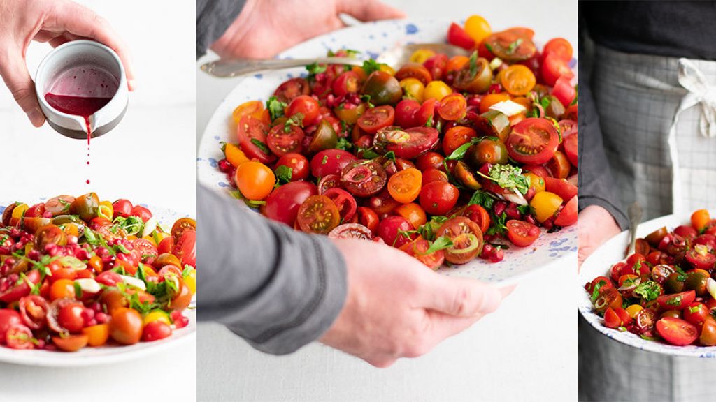 Exotic Tomato Salad with Rugani Beetroot Dressing