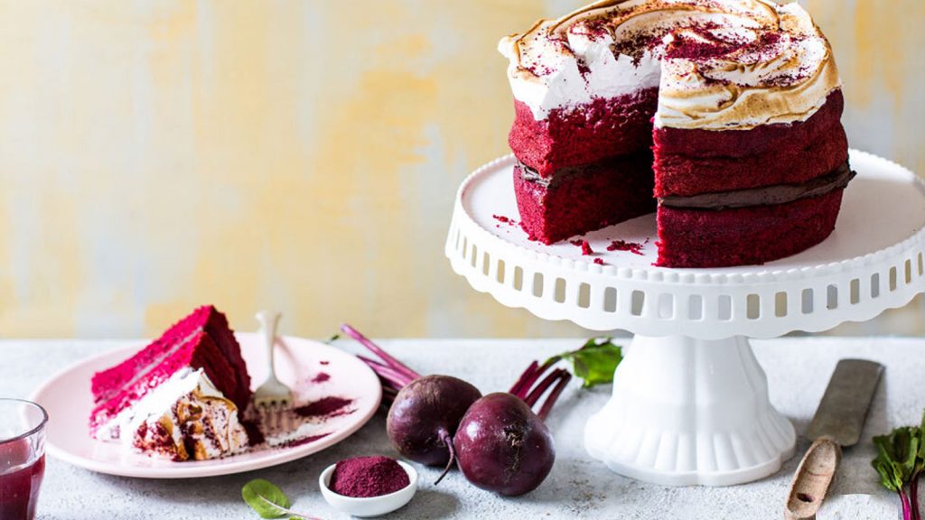 Beetroot Cake With Meringue Frosting
