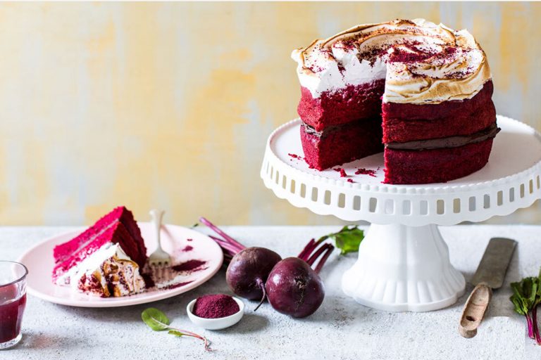 Beetroot Cake With Meringue Frosting