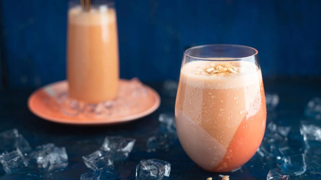 Carrot, Banana And Yoghurt Smoothie With Coco-Nutty Topping