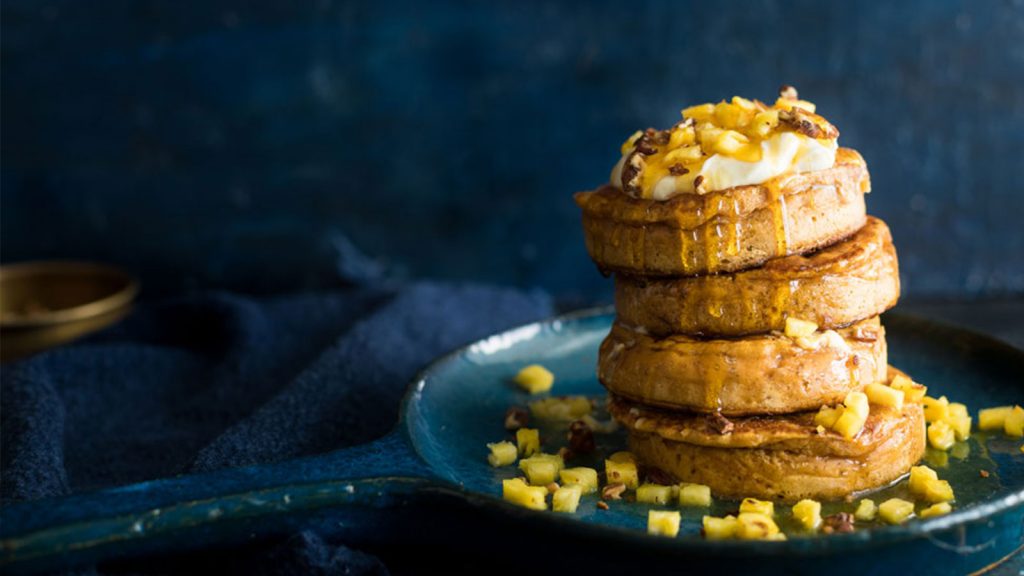 Carrot & Pine Crumpets With Whipped Lemon Cream Cheese