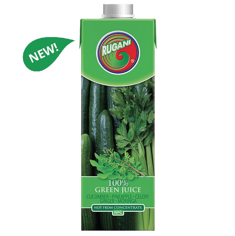 Rugani 100% Green juice 750ml pack shot