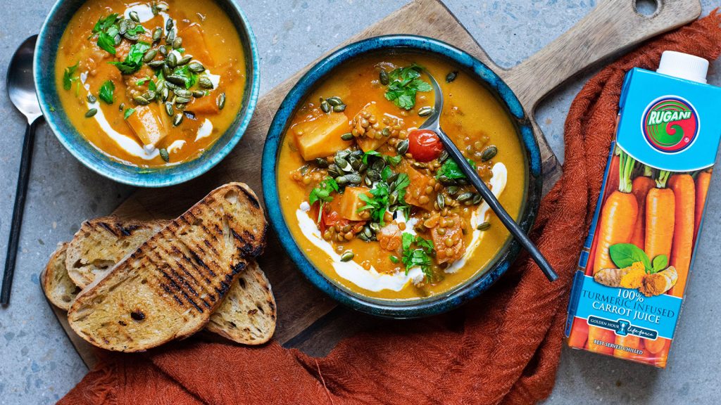 Sweet Potato and Red Lentil Soup (V)