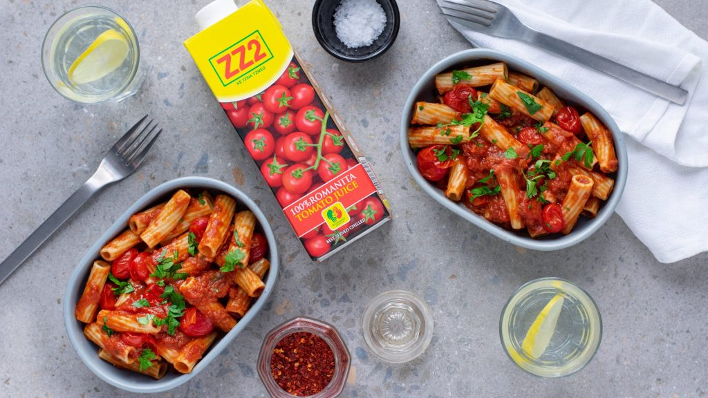 Napoletana Pasta with ZZ2 Tomato Juice