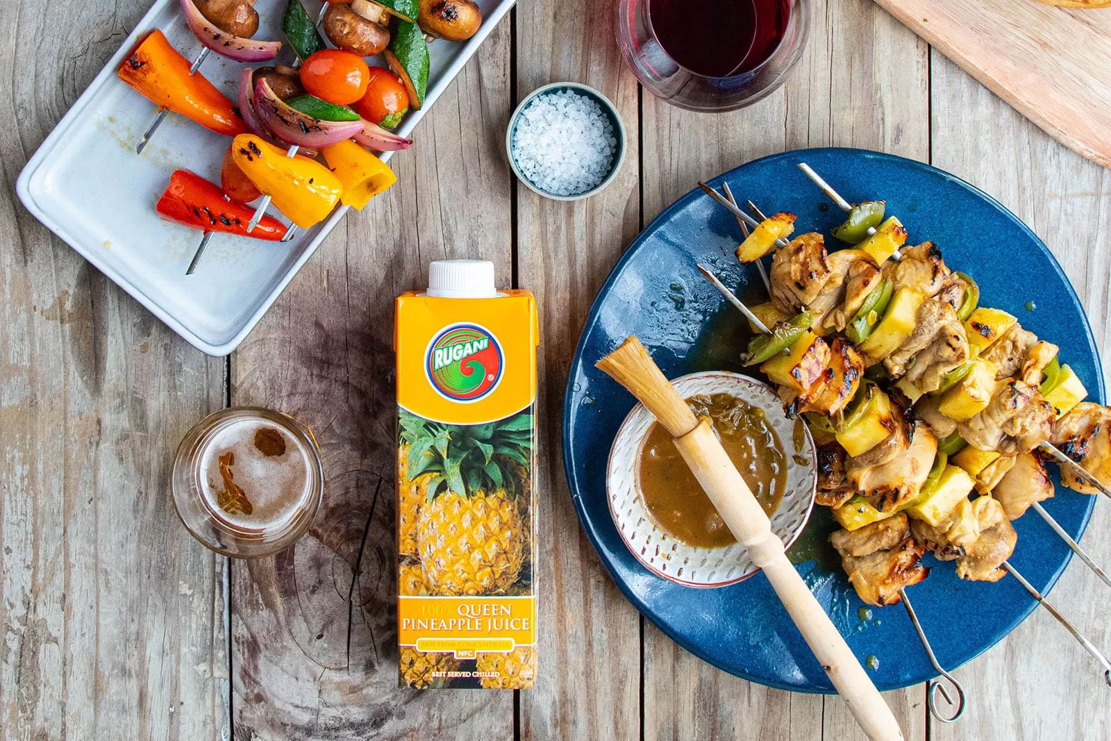 Chicken Thigh Skewers with Pineapple Marinade Rugani Juice