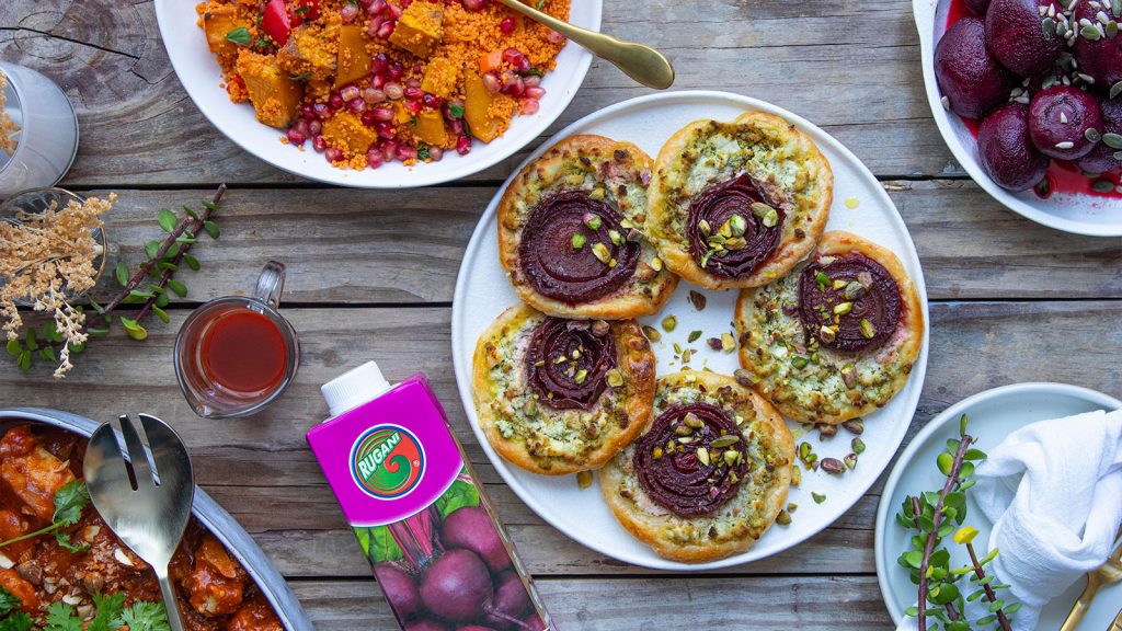 Beetroot & Red Onion Herbed Ricotta Tarts