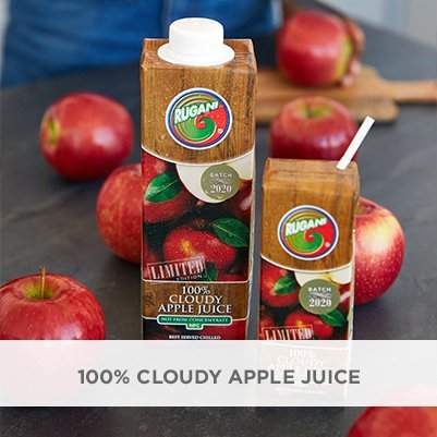 Rugani 100% cloudy apple juice 750ml + 330ml