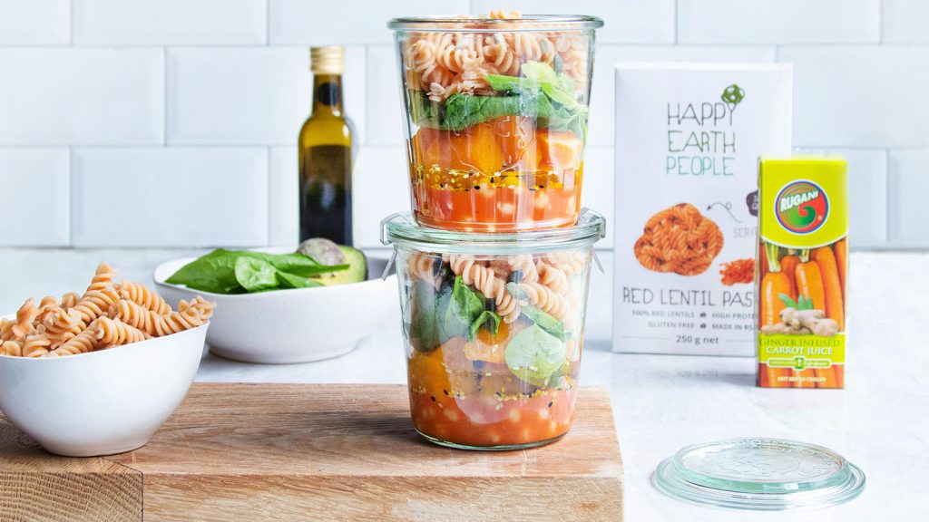 Mason Jar Pasta Salad (V)