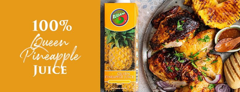 100Queen Pineapple juice chicken and pineapple plate